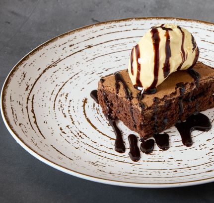 Chocolate Mud Cake with Ice Cream 
